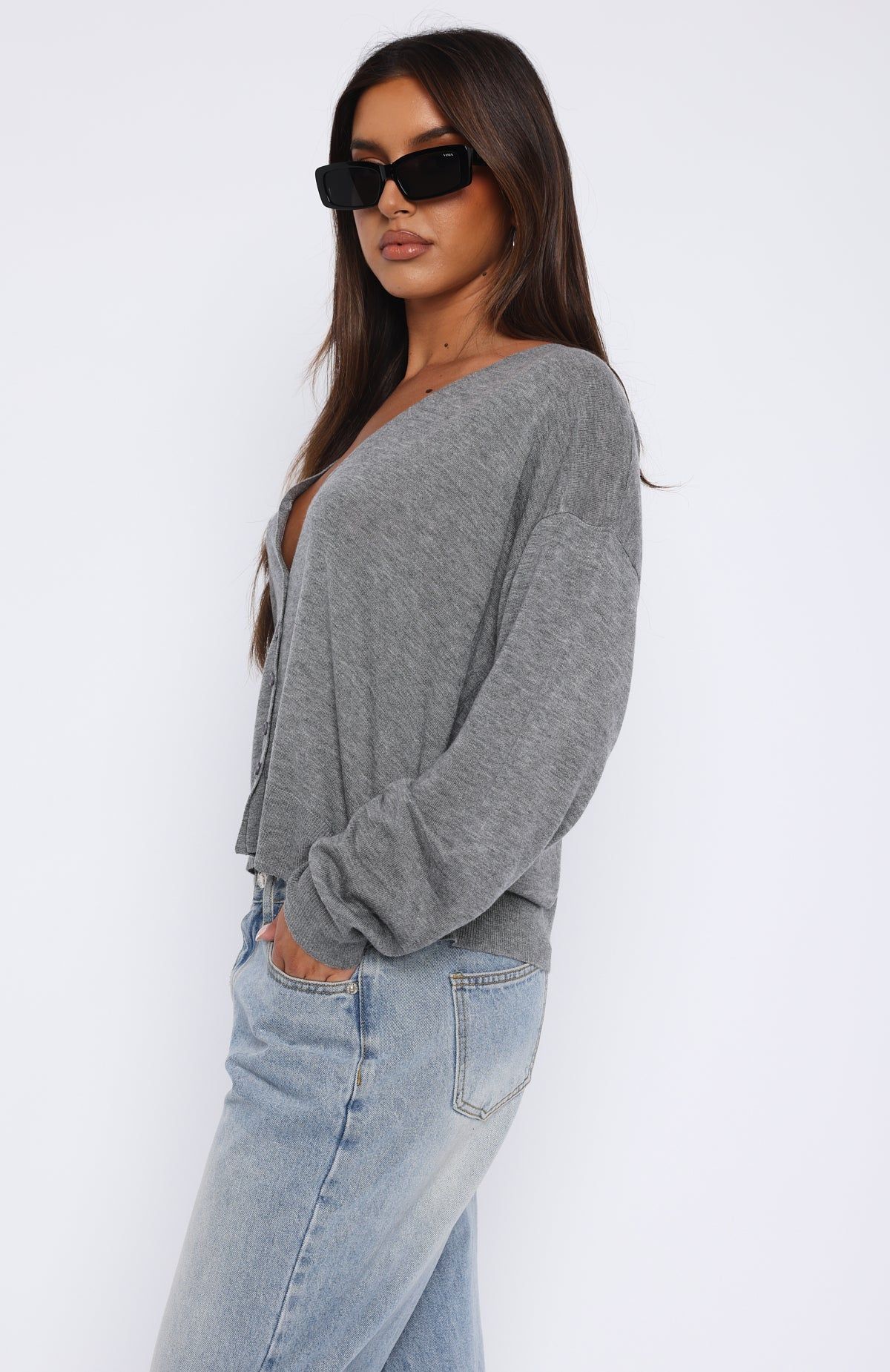 One Life Cardigan Dark Grey sold by White Fox Boutique product image thumbnail 3