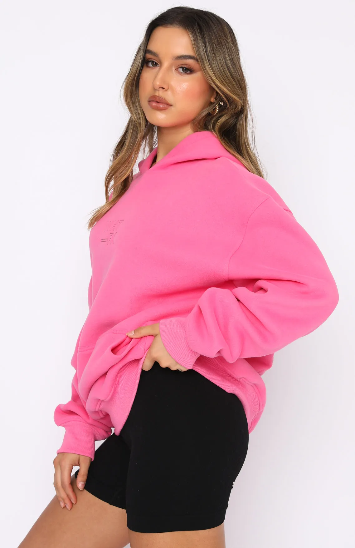 Right On The Line Hoodie Pink sold by White Fox Boutique product image thumbnail 3