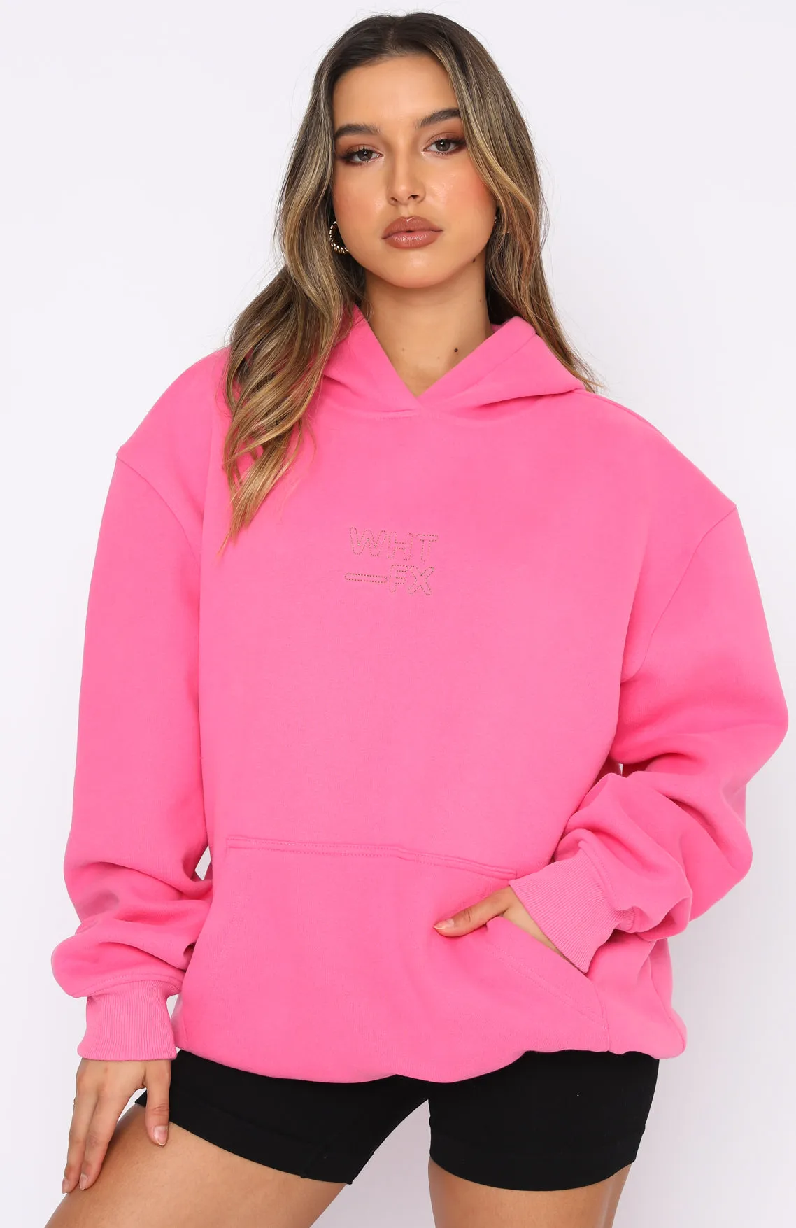 Right On The Line Hoodie Pink sold by White Fox Boutique product image thumbnail 2