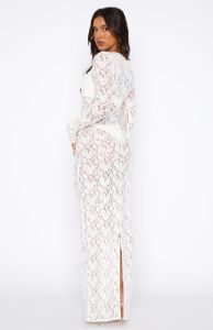 Vintage Love Long Sleeve Lace Maxi Dress White sold by White Fox Boutique