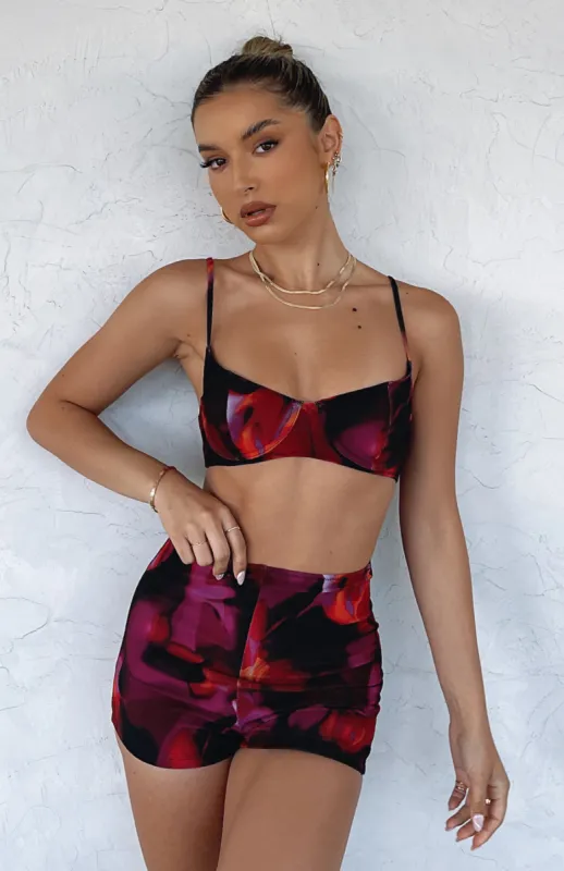 Executive Crop Pink Flame Print sold by White Fox Boutique