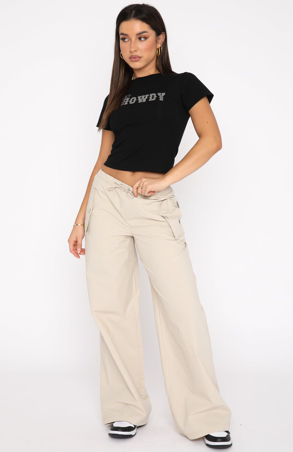 Watch Your Back Pants Stone sold by White Fox Boutique product image thumbnail 5