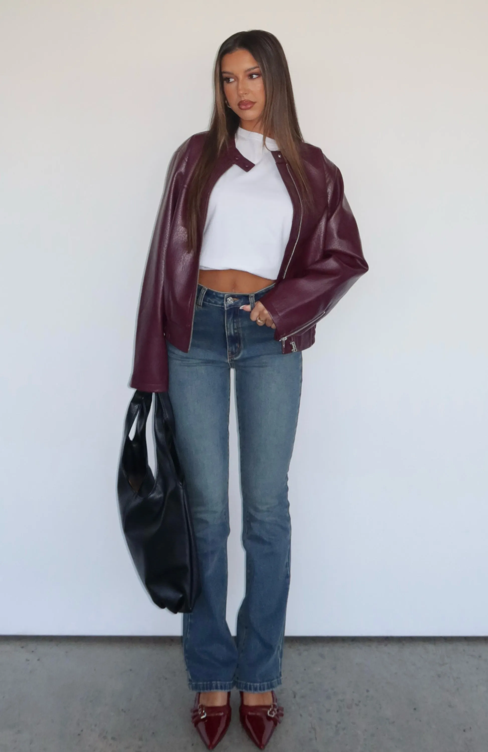 Elise High Rise Bootleg Jeans Mid Vintage Blue sold by White Fox Boutique