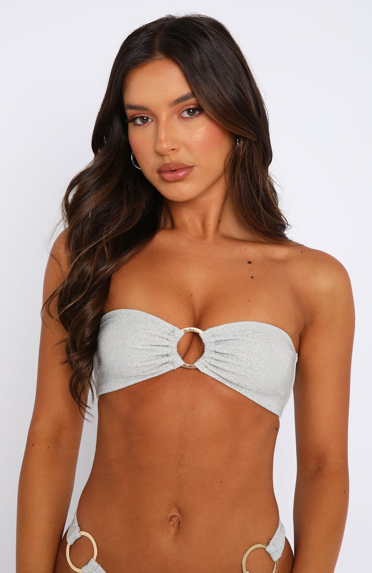 Thasos Bandeau Bikini Top Silver sold by White Fox Boutique product image thumbnail 2