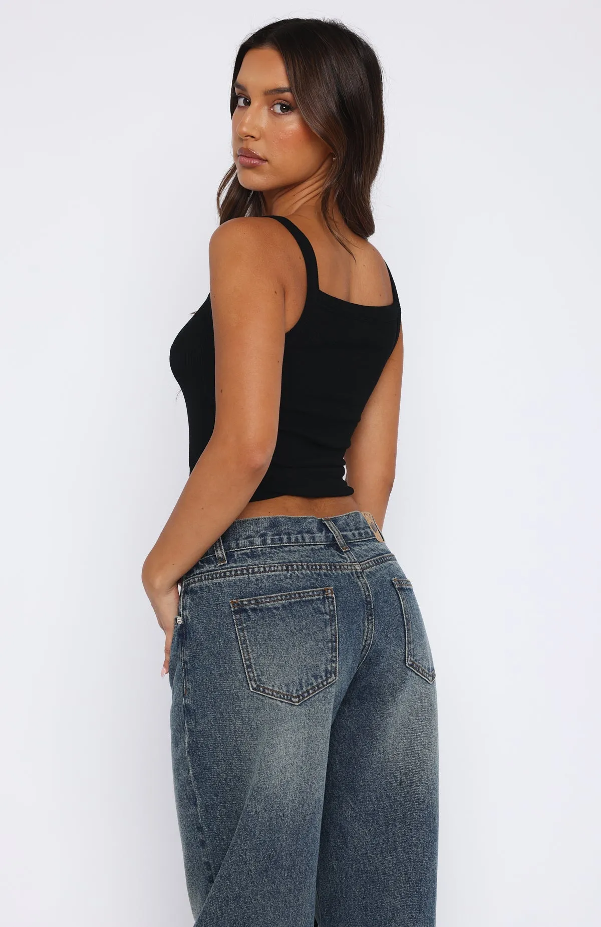 All Clear Ribbed Top Black sold by White Fox Boutique product image thumbnail 4