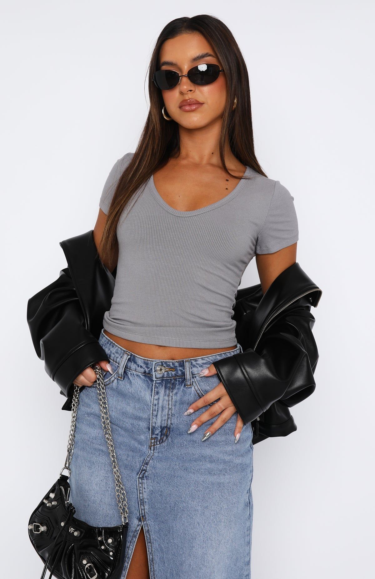 Hearts On Fire Top Grey sold by White Fox Boutique product image thumbnail 2