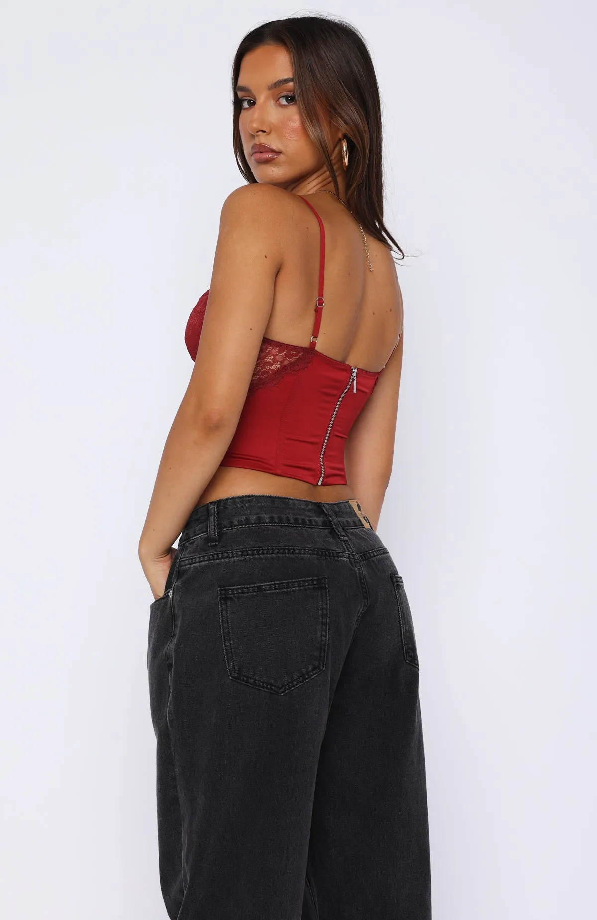 Lover Of The Night Bustier Wine sold by White Fox Boutique product image thumbnail 4