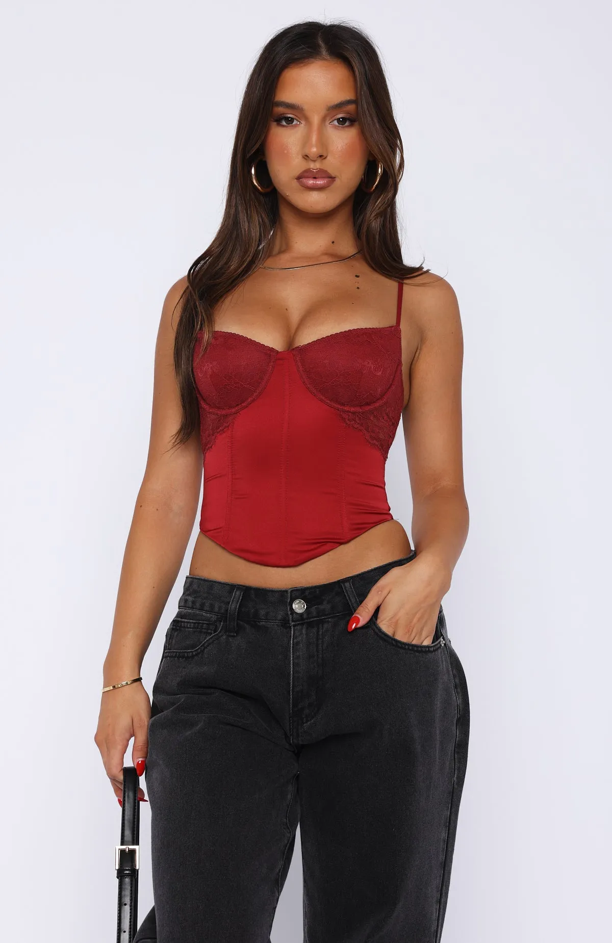 Lover Of The Night Bustier Wine sold by White Fox Boutique product image thumbnail 2