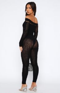 Late Night Vibes Long Sleeve Jumpsuit Black sold by White Fox Boutique