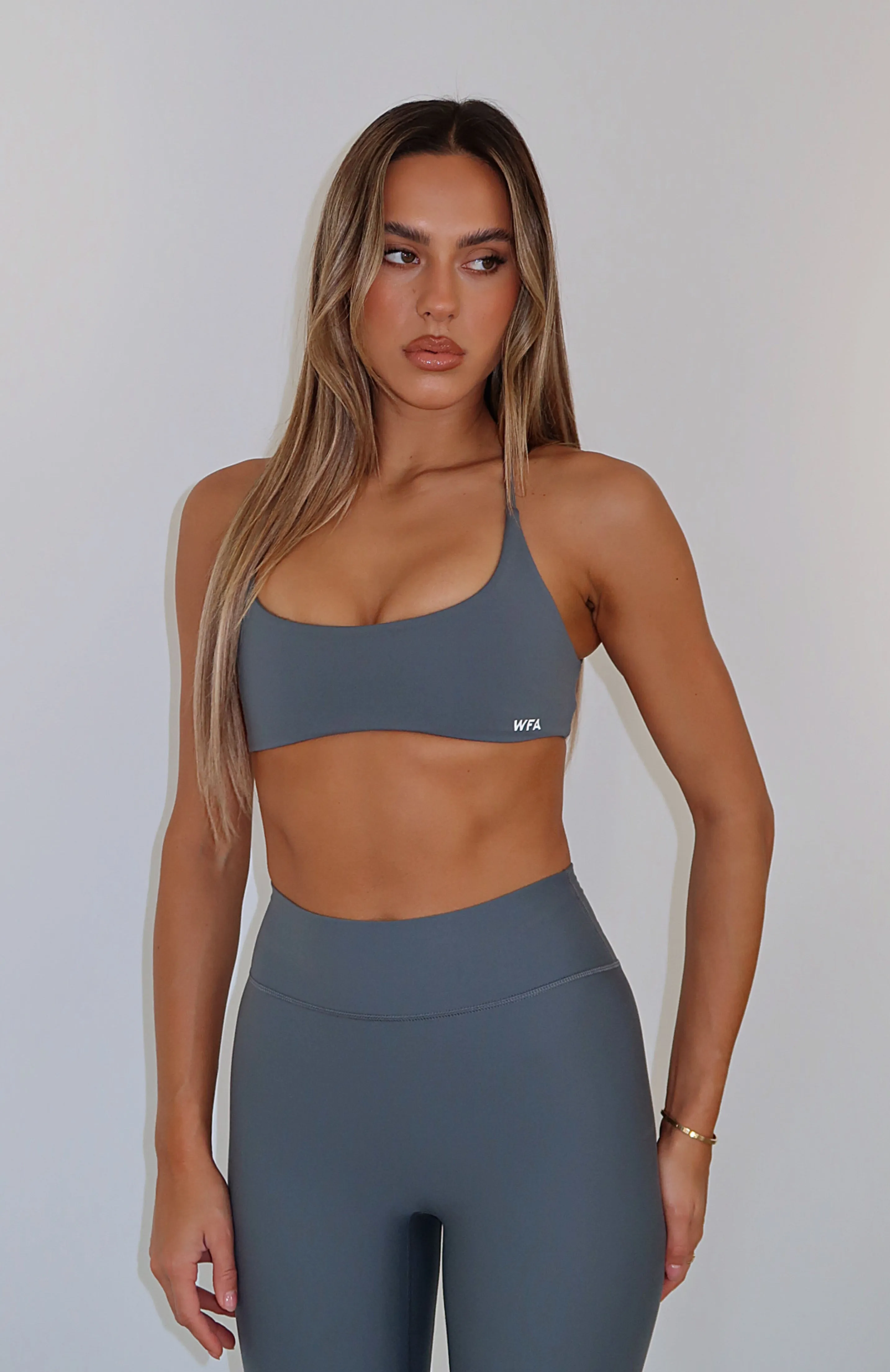 She's Healthy Sports Crop Petrol sold by White Fox Boutique