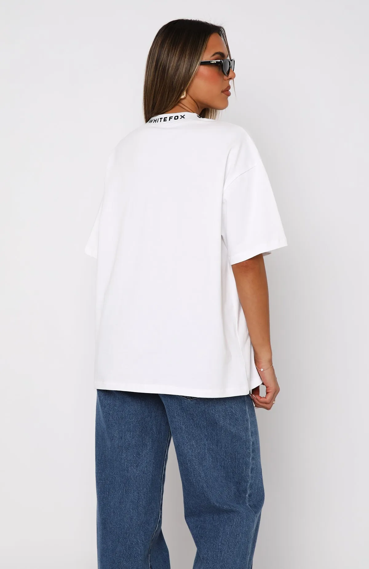 Just Be Free Oversized Tee White sold by White Fox Boutique product image thumbnail 4