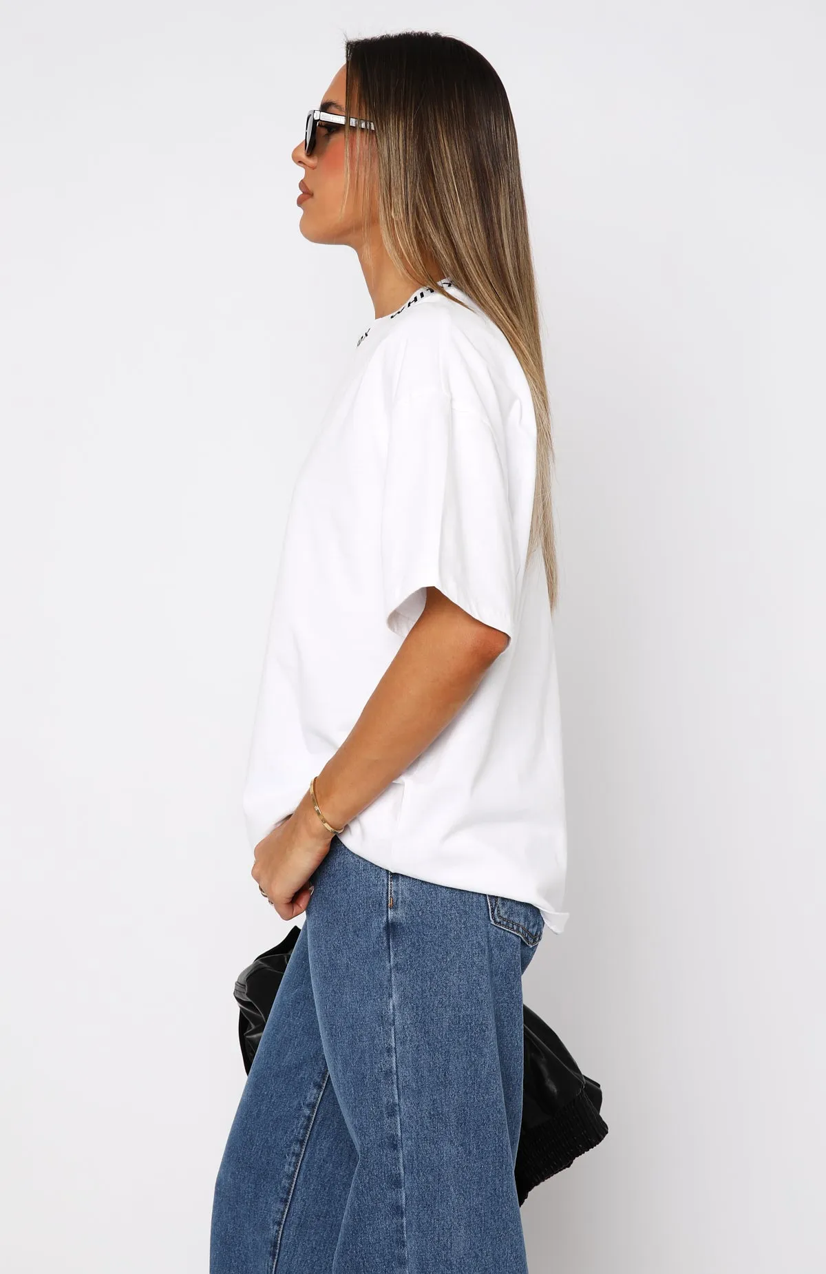 Just Be Free Oversized Tee White sold by White Fox Boutique product image thumbnail 3
