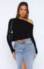 Best Of Luck Long Sleeve Top Black sold by White Fox Boutique