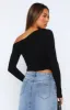 Best Of Luck Long Sleeve Top Black sold by White Fox Boutique