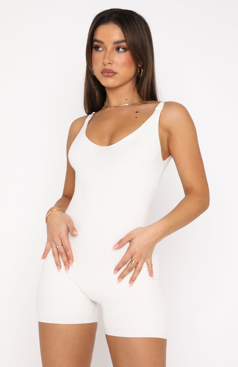 Always Loyal Knit Playsuit Off White sold by White Fox Boutique product image thumbnail 2