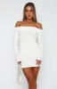 Nice And Clear Long Sleeve Ribbed Mini Dress White sold by White Fox Boutique