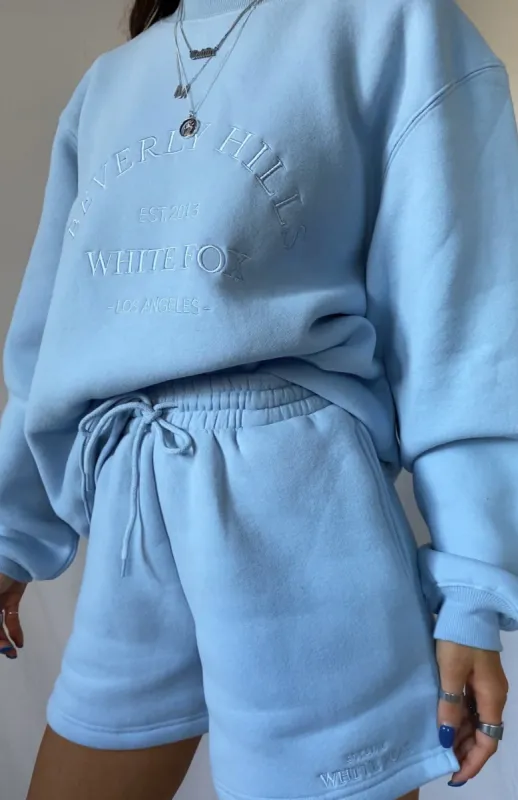 Along For The Ride Lounge Shorts Ice Blue sold by White Fox Boutique