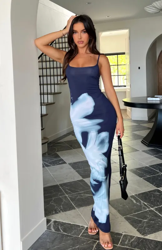 Feeling The Heat Maxi Dress Greyscale Floral sold by White Fox Boutique