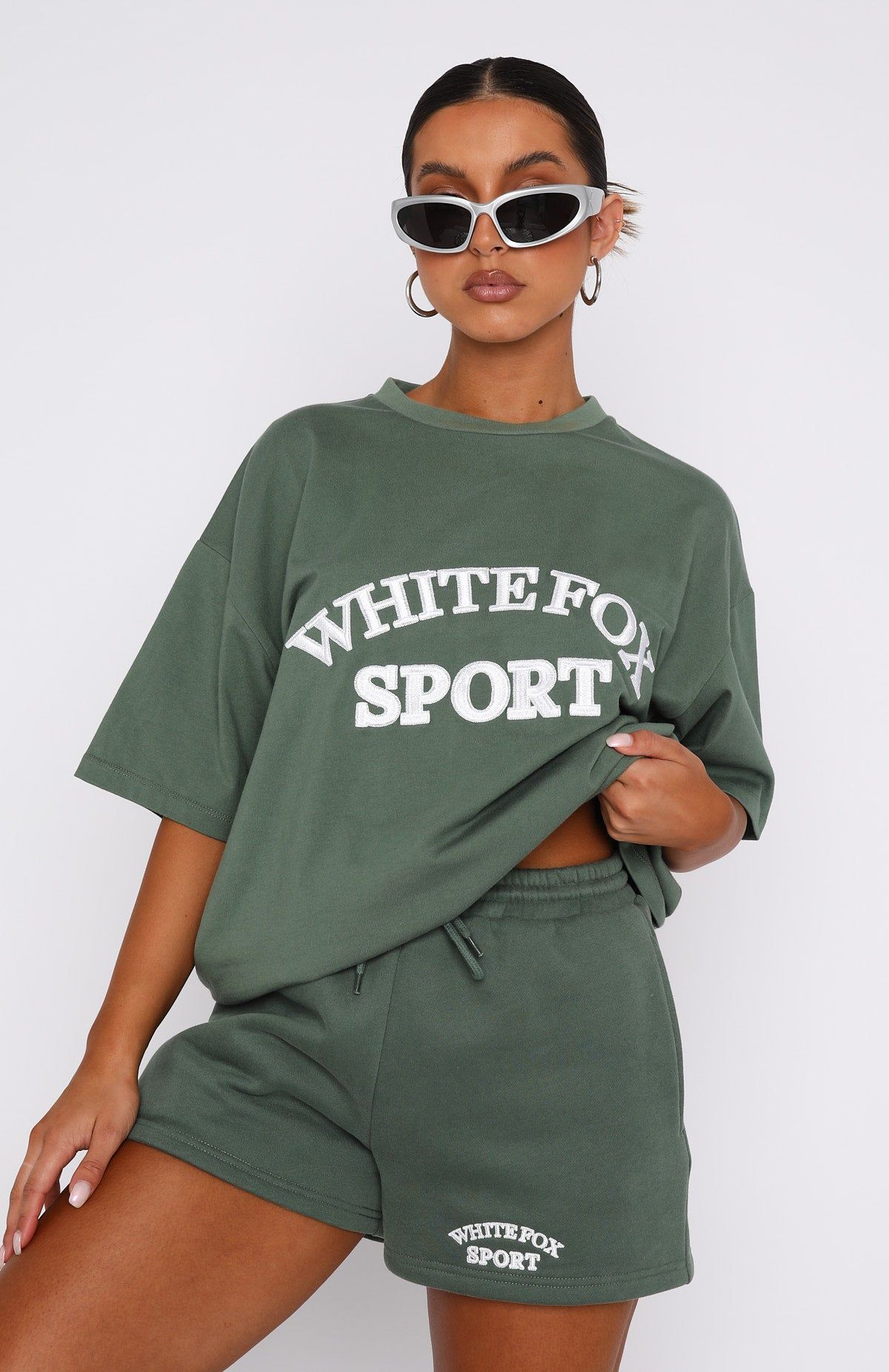 Sports Edition Oversized Tee Dusty Olive sold by White Fox Boutique product image thumbnail 2