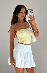 Time To Go Mini Skirt White sold by White Fox Boutique