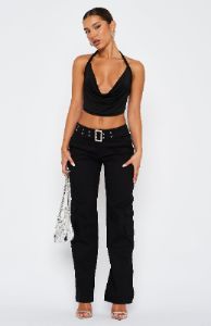 Good Days Ahead Low Rise Pants Black sold by White Fox Boutique