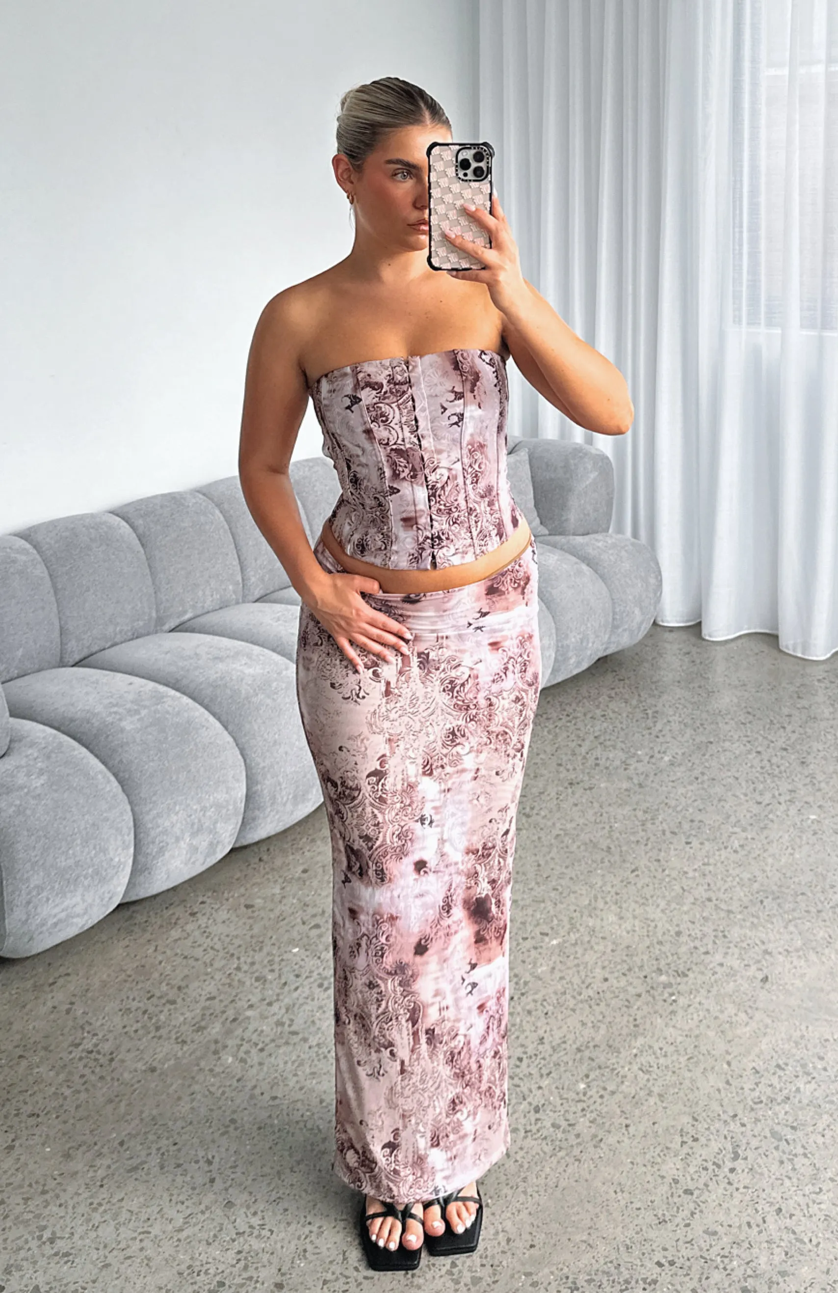 Don't Ever Leave Maxi Skirt Smokey Pink sold by White Fox Boutique