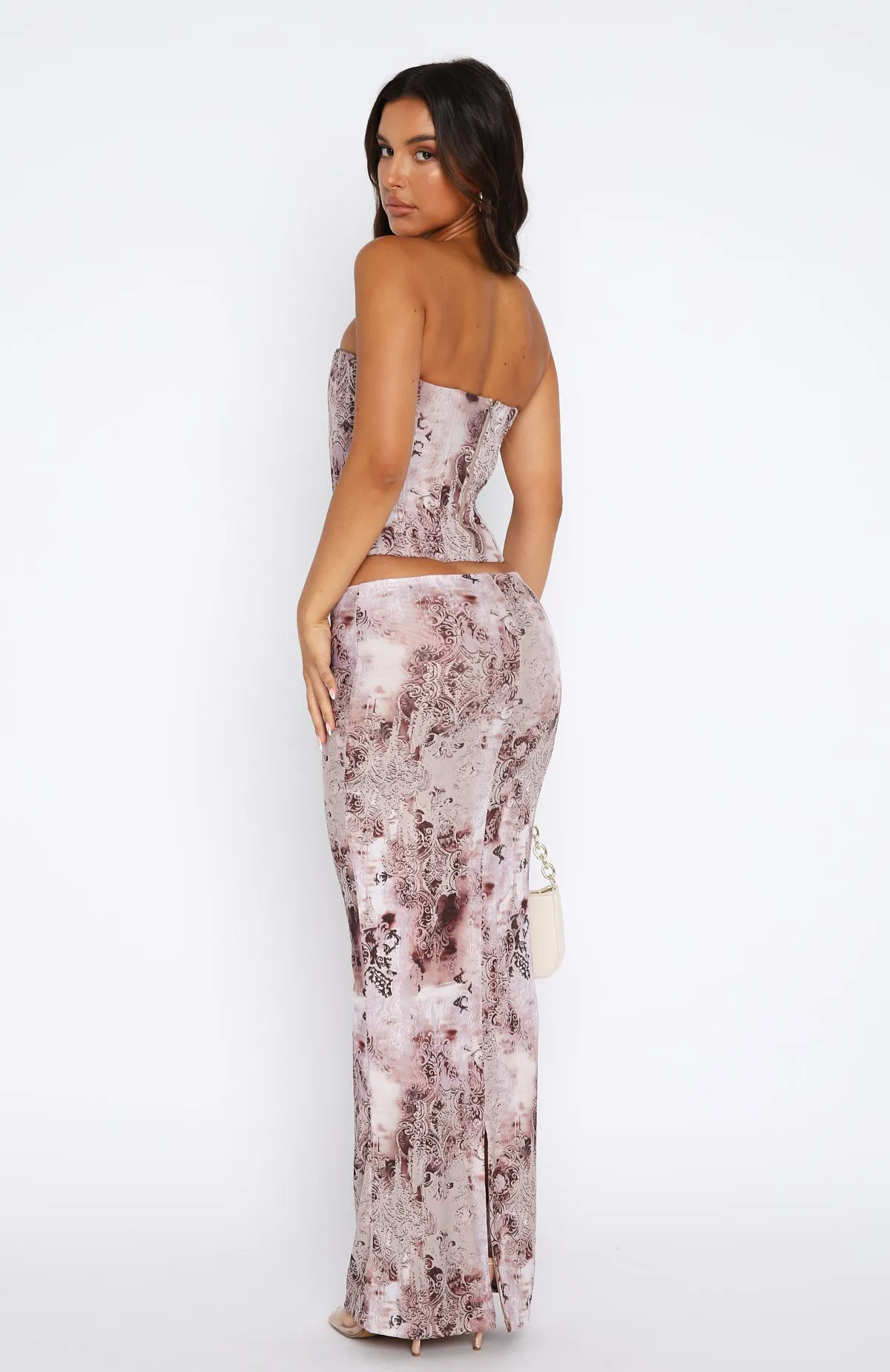 Don't Ever Leave Maxi Skirt Smokey Pink sold by White Fox Boutique product image thumbnail 4