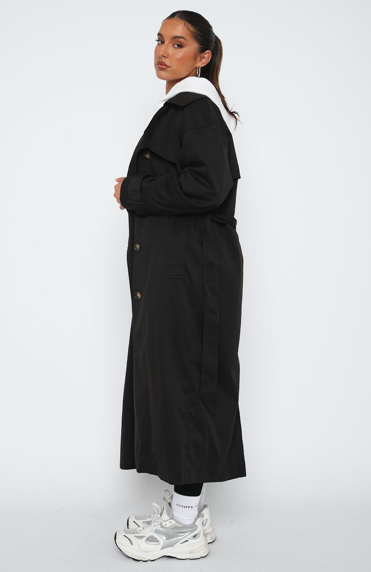 Feeling Fine Trench Coat Black sold by White Fox Boutique product image thumbnail 4