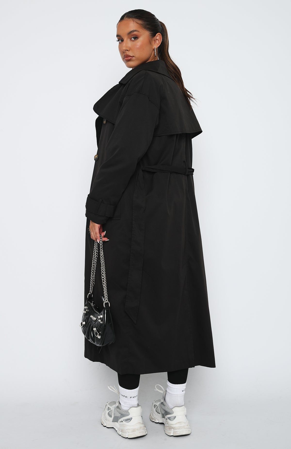 Feeling Fine Trench Coat Black sold by White Fox Boutique product image thumbnail 5