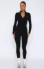Exceed Long Sleeve Jumpsuit Black sold by White Fox Boutique