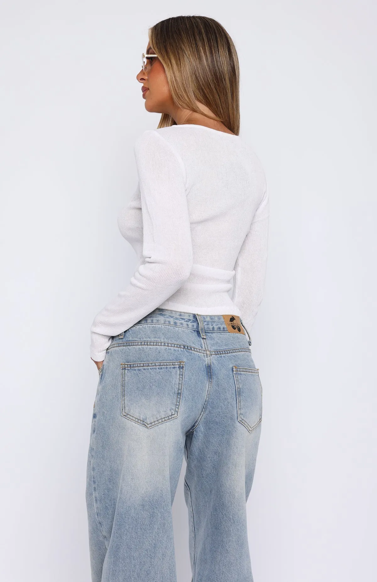 Choose To Stay Long Sleeve Top White sold by White Fox Boutique product image thumbnail 4