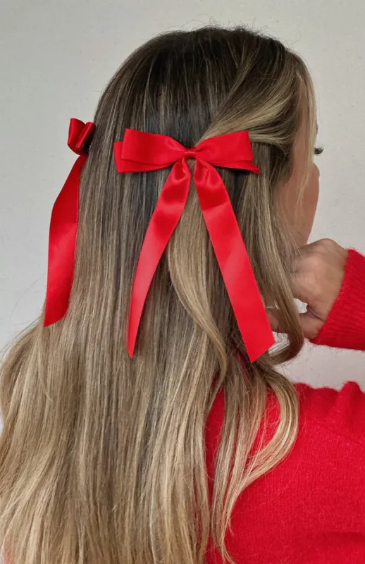 Sweeter Than Honey 2Pk Bow Hairclips Red sold by White Fox Boutique