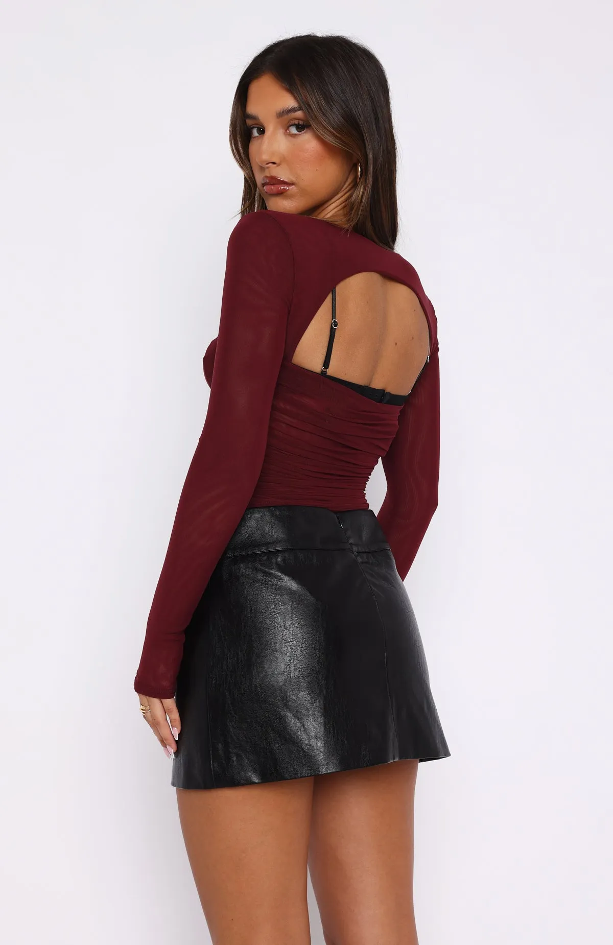 Our Days Long Sleeve Bustier Burgundy sold by White Fox Boutique product image thumbnail 4