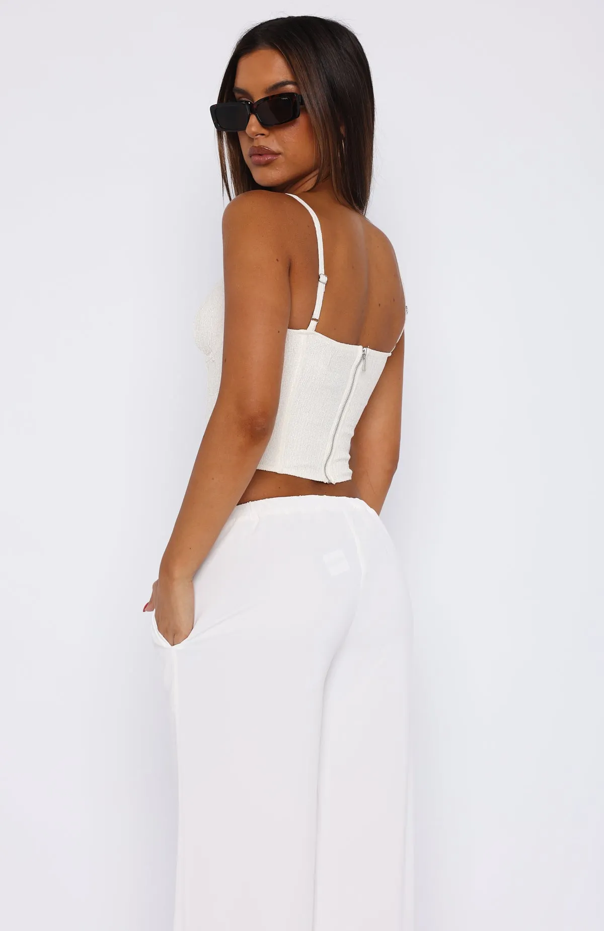 Still Over It Bustier Cream sold by White Fox Boutique product image thumbnail 4