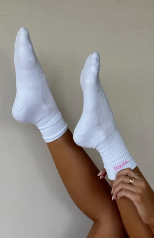 WFA Socks White/Pink sold by White Fox Boutique
