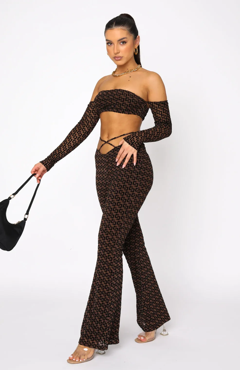 Can't Let Go Pants Chocolate sold by White Fox Boutique product image thumbnail 5