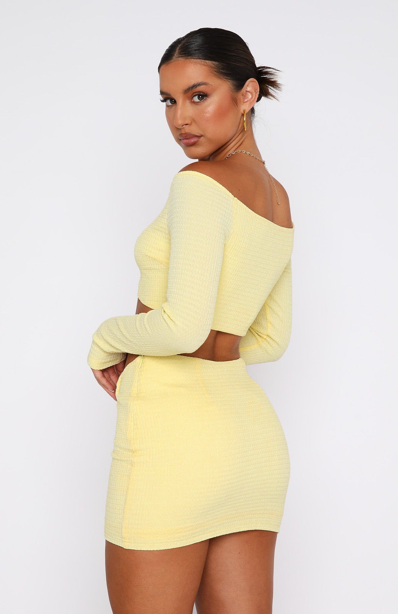 Endless Sunsets Mini Skirt Lemon sold by White Fox Boutique product image thumbnail 4