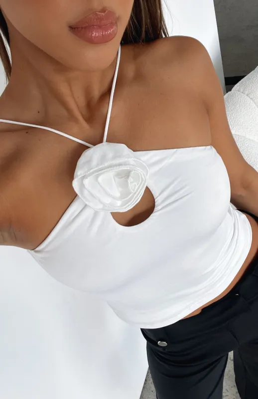 Big Decisions Rosette Top White sold by White Fox Boutique