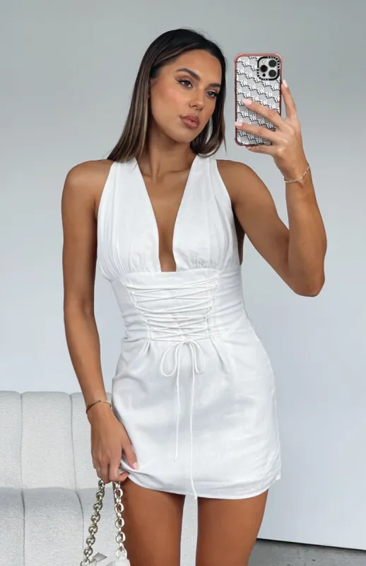 She's The Moment Mini Dress White sold by White Fox Boutique