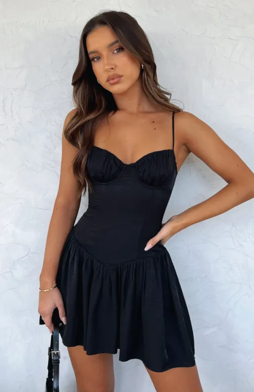 Take My Advice Mini Dress Black sold by White Fox Boutique