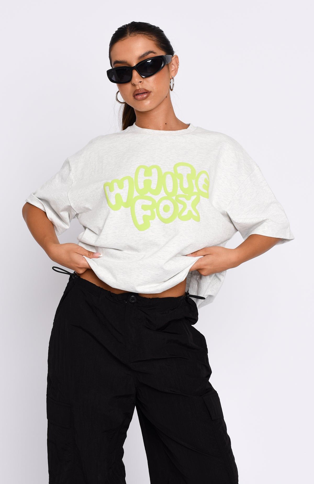 Talk It Over Oversized Tee Grey Marle sold by White Fox Boutique product image thumbnail 2