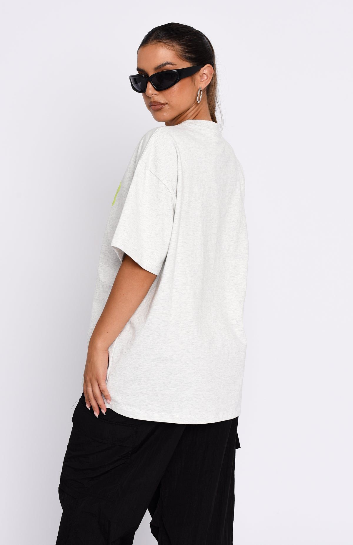 Talk It Over Oversized Tee Grey Marle sold by White Fox Boutique product image thumbnail 4