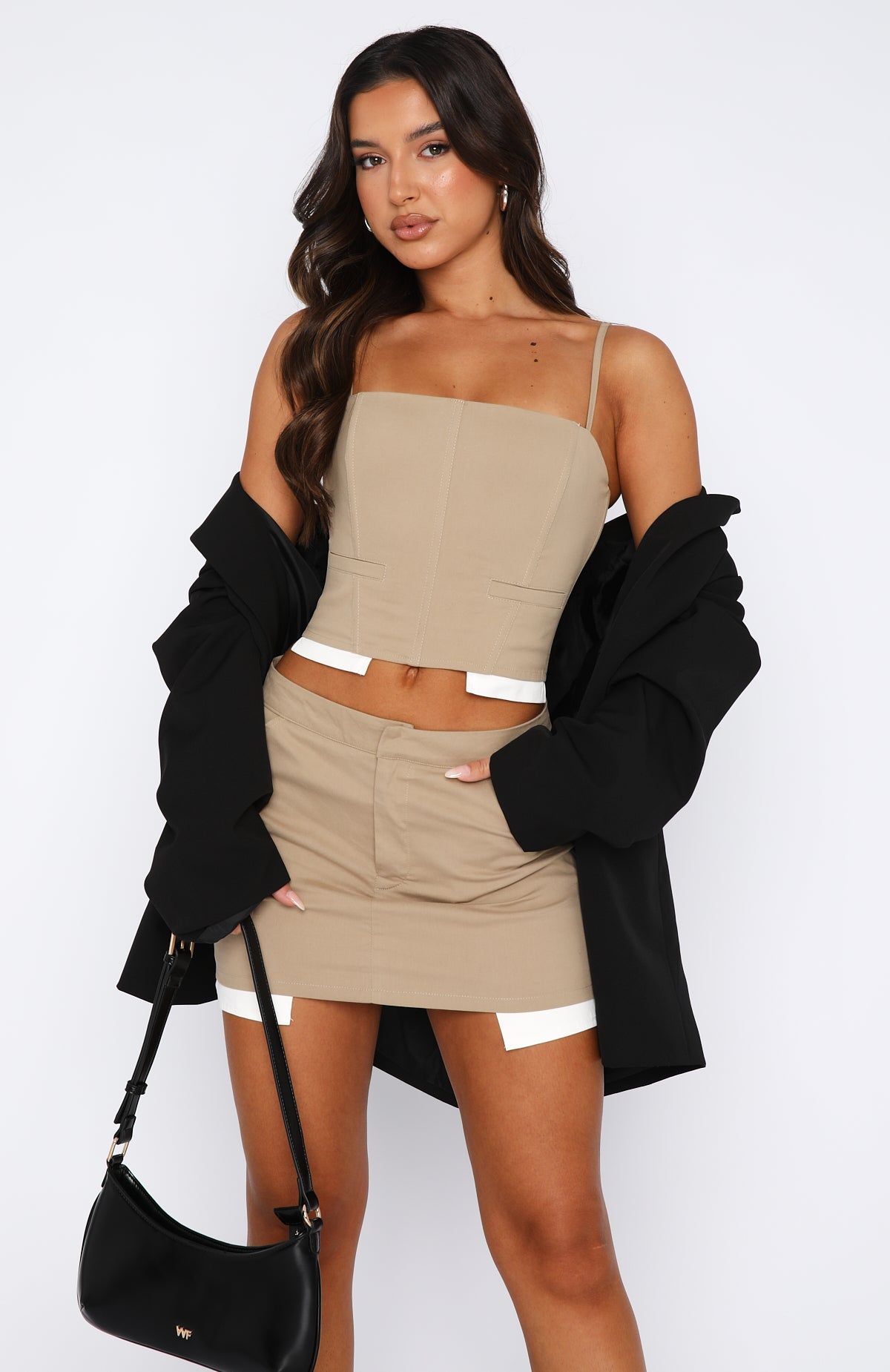 Mess It Up Bustier Taupe sold by White Fox Boutique product image thumbnail 2