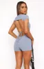 As Time Goes By Playsuit Steel sold by White Fox Boutique
