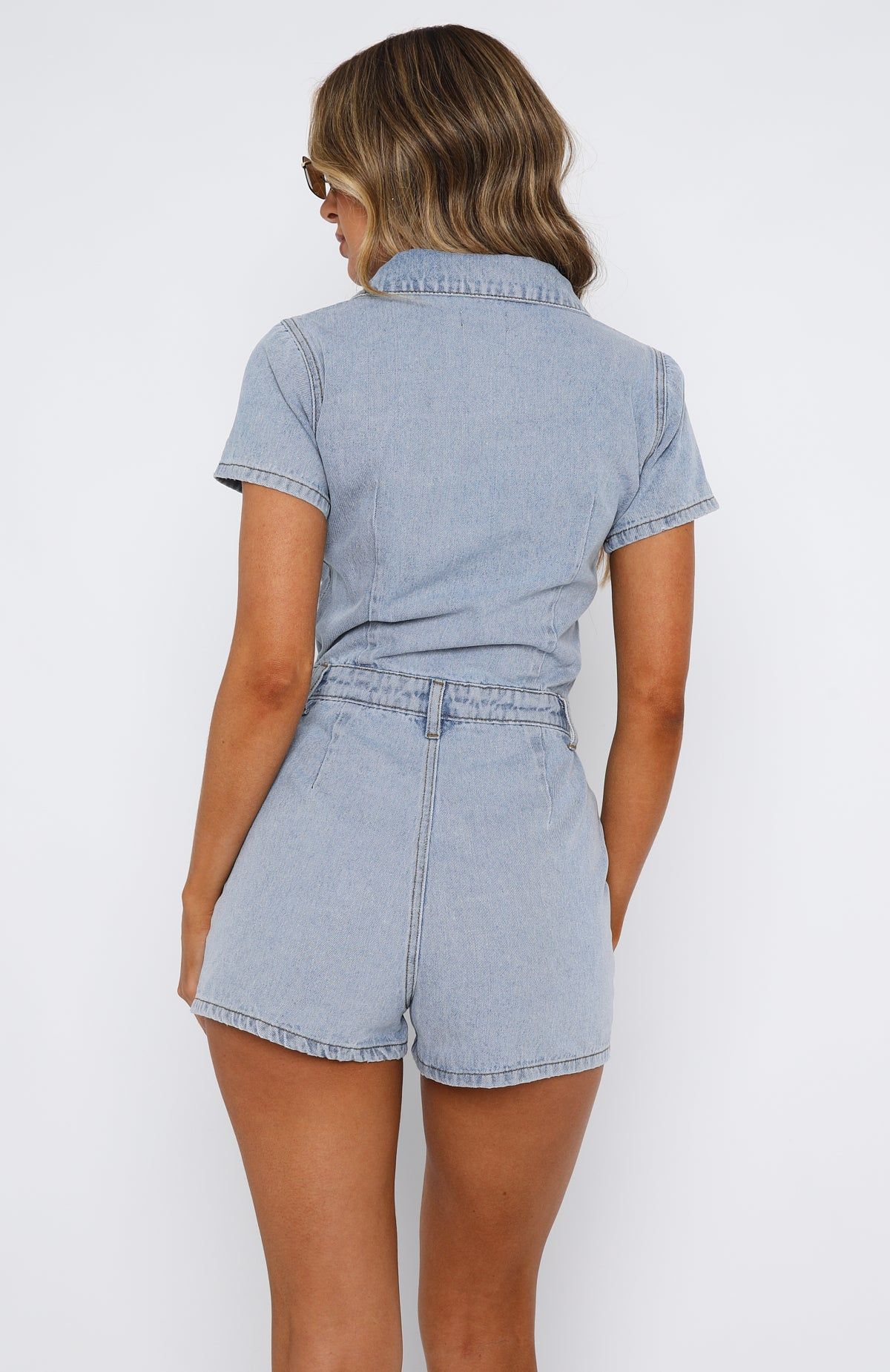 Made For Her Playsuit Mid Blue Wash sold by White Fox Boutique product image thumbnail 4
