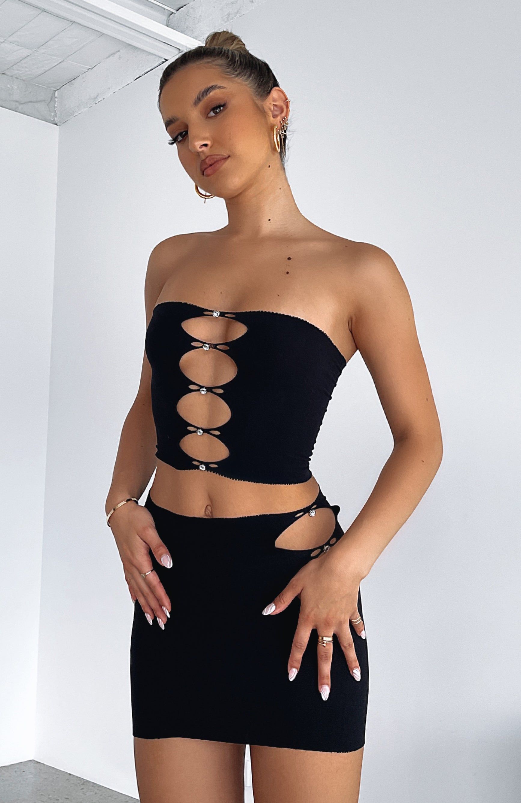 Built Like This Mini Skirt Black sold by White Fox Boutique