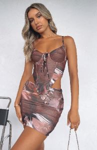 Made For You Bustier Romance Print sold by White Fox Boutique