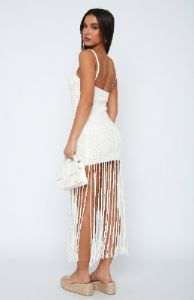 Grand Entrance Crochet Maxi Dress White sold by White Fox Boutique
