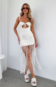 Grand Entrance Crochet Maxi Dress White sold by White Fox Boutique