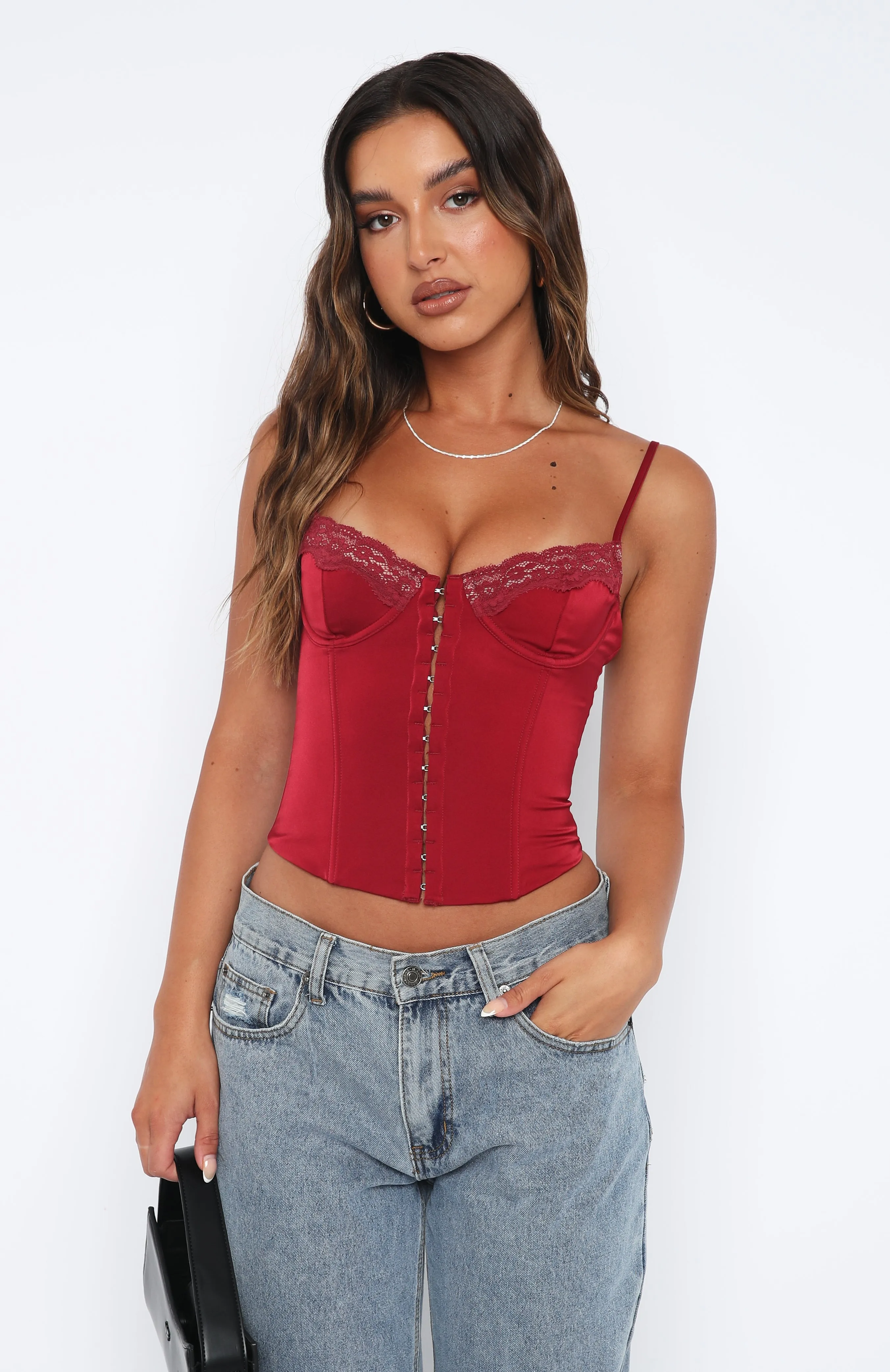 Pour It Up Bustier Wine sold by White Fox Boutique product image thumbnail 2